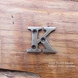 MANJA MTMET-130 真鍮 金具 K【金物 数字 ナンバー 英字 アルファベット アンティーク レトロ調 ナチュラル】