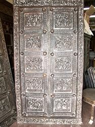 Antique Carved Wood Doors India Temple Dancer