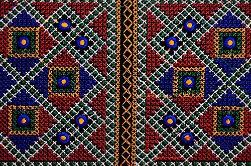 Hand Art India, Handcrafted Both Side Vintage Embrieodery Kutchi Work Woman's Hand Clutch