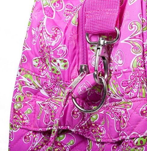 Danielle Morgan Pink Fleur Quilted 20" Duffle Bag Overnight Carry-On Gym Tote