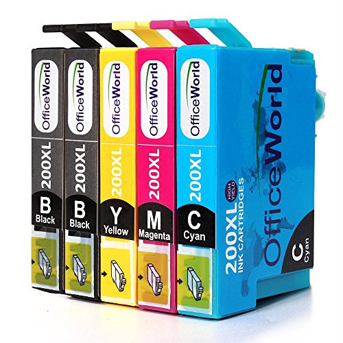 Office World 1 Set+1 BK Replacement for Epson Ink Cartridges 200XL,Compatible for Epson XP-410 XP-400 XP-300 XP-310 XP-200 Wf-2540 Wf-2530 Wf-2520