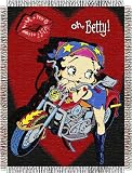 Biker Betty Boop Woven Tapestry 48x60 Throw Blanket