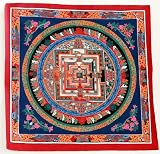 Original Kalchakra Mandala Tiebtan Thanka Thangka Painting From Nepal Tibet RED