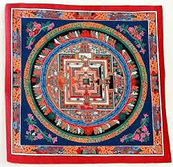 Original Kalchakra Mandala Tiebtan Thanka Thangka Painting From Nepal Tibet RED