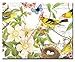 CounterArt Botanical Birds Glass Cutting Board, 15 x 12 Inches