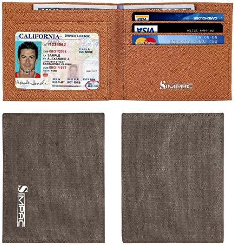Simpac Canvas Mens Bifold Slim Wallet Front Pocket Wallet (green)