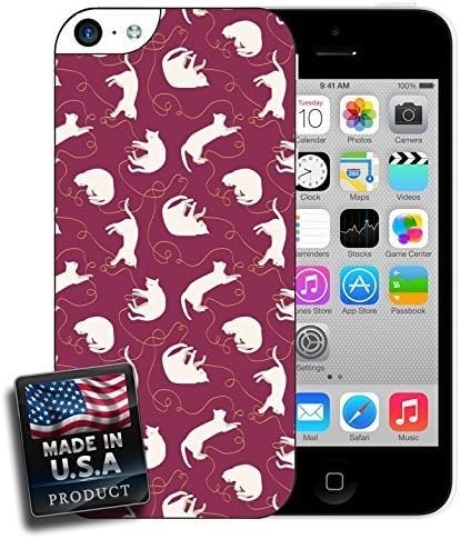 White Cats and Yarn Pattern Design iPhone 5c Hard Case by heywan