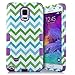 ULAK Note 4 Case, Galaxy Note 4 Case, Shock Resistance Anti Slip Note 4 Case Hybrid with Soft Flexible Inner Silicone Skin Protective Case for Samsung Galaxy Note 4(Blue/Green/Purple)