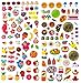 3D-SET009 - 8 Sheets of 3d Stickers For Kids (Food Stickers, Fruit Stickers, Vegetable Stickers) - Puffy Stickers - Dimensional Stickers - Cool Stickers - Size 3.75 X 7.5 Inch./sheet