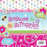 Diecuts with a View PS005035 48-Sheet 12-by-12-Inch Paper Stack, Blossoms and Butterflies