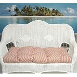 3-Piece Wicker Furniture Cushion Set - Timeless Ticking Stripe Crimson by Southern Home Accents