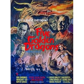 FIVE GOLDEN DRAGONS 1967 Christopher Lee UK PRESSBOOK