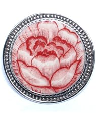 Broken China Jewelry - Johnson Brothers Rose Chintz - Sterling Silver Pin Brooch