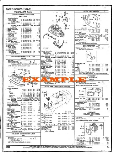 1993 - 1996 DODGE INTREPID PART NUMBERS, LABOR &amp; PRICE ILLUSTRATED SHEETS
