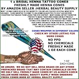 1 x HENNA CONES FRESHLY MADE BY HERBAL BEAUTY SUPPLY 1 OZ CONES USA W&R - ZENIA BRAND
