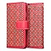 iPhone 6S Case, Terrapin [Red] [Etched Floral Pattern] Textured PU Leather Wallet Case with Card Slots ID Window Cash Compartment and Detachable Wrist Strap Case for iPhone 6 / 6S - Red