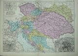 BACON WORLD ATLAS 1891 MAP AUSTRIA HUNGARY VIENNA PLAN