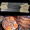 12Pcs BBQ Barbecue Skewer Grill Kabob Kebab Stick Flat Needle