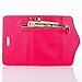 iPhone 6 Plus Case,6 Plus Case,$Uncle.Y PU Leather Wallet Flip Case Pure Back Zipper Magnet Button with Lanyard for iPhone 6 Plus Case Rose Red