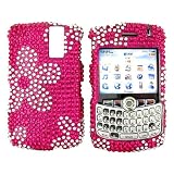 For Blackberry Curve 8330 Bling Hard Case Pink Daisy