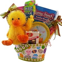 Lucky Ducky Easter Gift Basket with Chocolate and Candy Treats