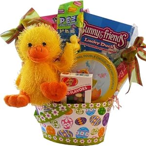 Lucky Ducky Easter Gift Basket with Chocolate and Candy Treats