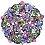 Colorized Flower Swarovski Crystal Vintage Style Pin Brooch and Pendant Wedding Brooch Pins