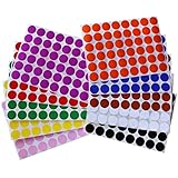 Color Coding Labels ~ 3/4" diameter (11/16 - 17mm) Round Dot Stickers 10 colors combination - Black, White, Red, Green, Yellow, Pink, Red, Orange, Brown and Blue - 576 pack