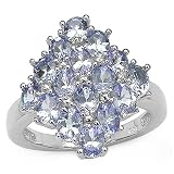 2.75 Carat Genuine Tanzanite Sterling Silver Ring