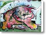 Old Red Dog Canvas Print / Canvas Art - Artist Mindy Newman