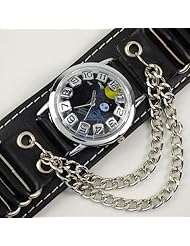 Eeleva Punk Gothic Ladies Women Men Gens Genuine Leather Wrist Watch
