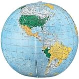 16 Light Blue Inflatable Globe