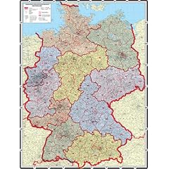 XXL 1,28 Meter - Original handgezeichnete Postleitzahlenkarte Deutschland farbig 1:700 000 mit Lifetime Update Zertifikat-by Wenschow since 1908 -antireflex-entspiegelt laminiert(riesen gro�es Poster,Wandkarte,PLZ Karte Deutschland,Gro�format)