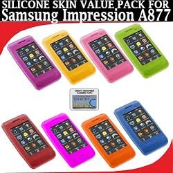 Silicone Skin 8 pc. Value Pack for your Samsung Impression A877 (Blue, Hot Pink, Light Pink, Green, Orange, Purple, Red, Yellow) Bonus DBRoth Microfiber Cleaning Cloth Included