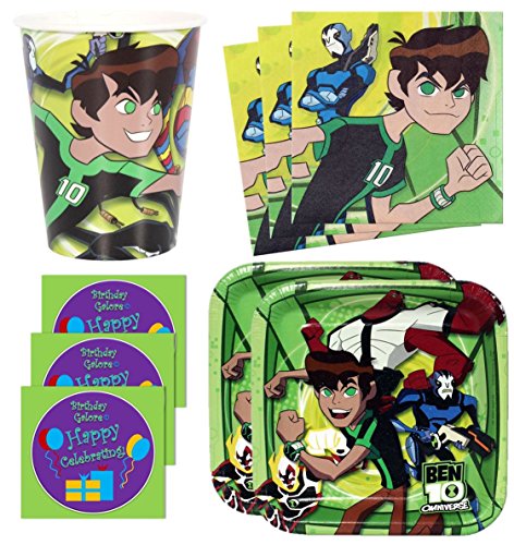 Ben 10 Omniverse Alien Force Birthday Party Supplies Set Plates Napkins Cups Kit for 16