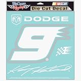  : #9 KASEY KAHNE 8X8 DIE CUT DECAL WHITE AND SILVER