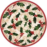 Holly & Berries 9 Paper Dinner Plates (100 count)