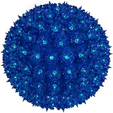 7.5" Starlight Sphere Incandescent Light, Indoor/Outdoor Mini Star Christmas Light Sphere Backyard Patio Globe Wedding Bistro Market Cafe Hanging Umbrella - BLUE