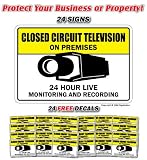 VIDEO SURVEILLANCE ~24 Signs & 24 Free Decals~ cctv