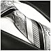Silver and Black Silk Tie and Pocket Square . Paul Malone Red Line