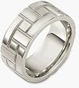 10mm 18 Karat White Gold Multi Texture Wedding Band Ring