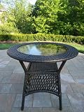 Oakland Living Elite Resin Wicker Coffee Table in Coffee Finish