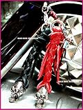 MAD DOG ROCKERSパンク☆ロック系携帯ストラップ：レザー四つ編み　スカルヘッド 黒(ブラック)【MADE IN JAPAN(日本製)】