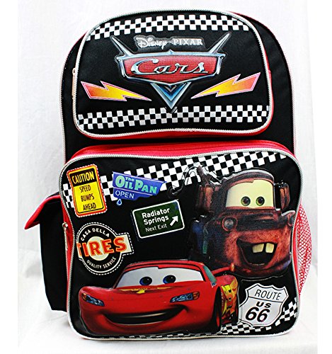 Backpack - Disney - Cars Tires Black Large School Bag Boys New a05689