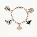 Carolina Panthers Silver Tone NFL Charm Bracelet