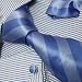 Blue Stripes Woven Silk Tie Hanky Mens Necktie Cufflinks and Handkerchiefs Set with Gift Box Set PH1015 One Size Blue