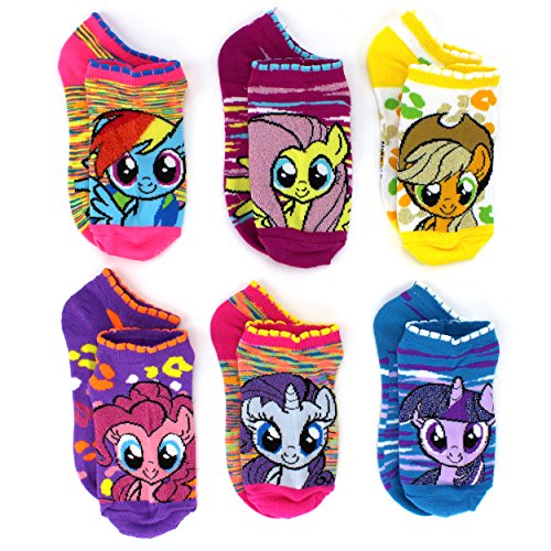 My Little Pony Girls 6 pack No Show Socks (Toddler/Little Kid/Big Kid)