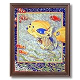 Exotic Tropical Ocean Fish # 1 Home Decor Wall Picture Cherry Framed Art Print