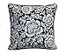 Rose Tree Townhouse 18-Inch Square Floral Pillow, Black