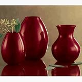 Red Glass Bud Vases - Set of 3 by tag